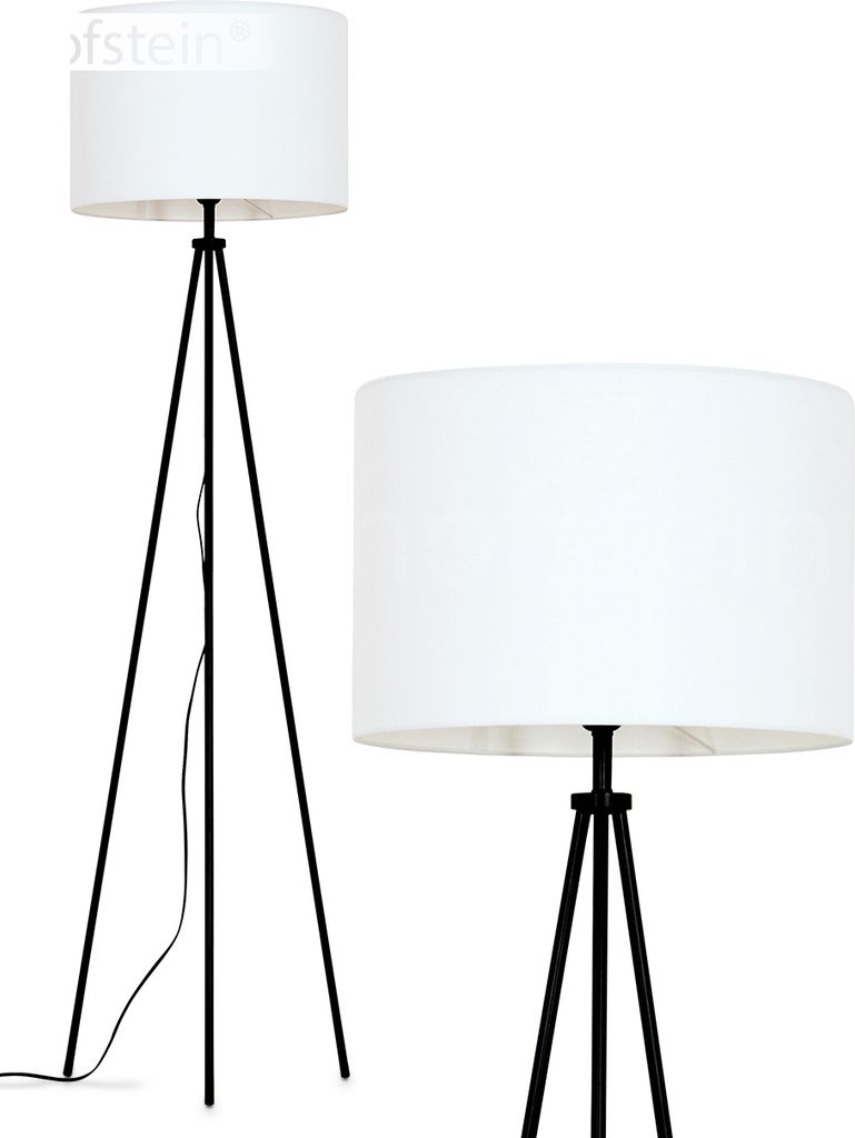 Schiavonea Stehlampe aus Metall/Stoff in Schwarz/Weiß