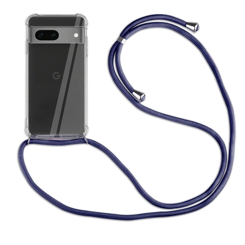 Handykette Für Google Pixel 8A Handyhülle mit Band Hülle Kordel Bumper Blau