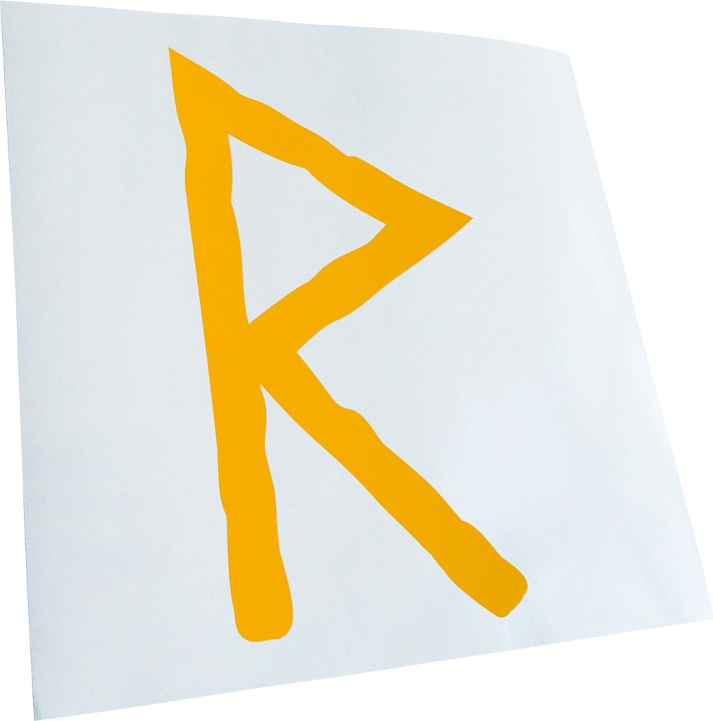 Kiwistar - Autoaufkleber - Futhark RAIDHO Rune - Neon Matt - Aufkleber für Auto Kfz Fahrrad, LKW, Truck Mofa