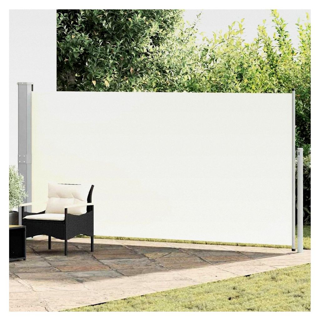 Ausziehbare Seitenmarkise 160x500 cm Creme, Balkonmarkise wasserdicht für Terrasse, Garten und Café