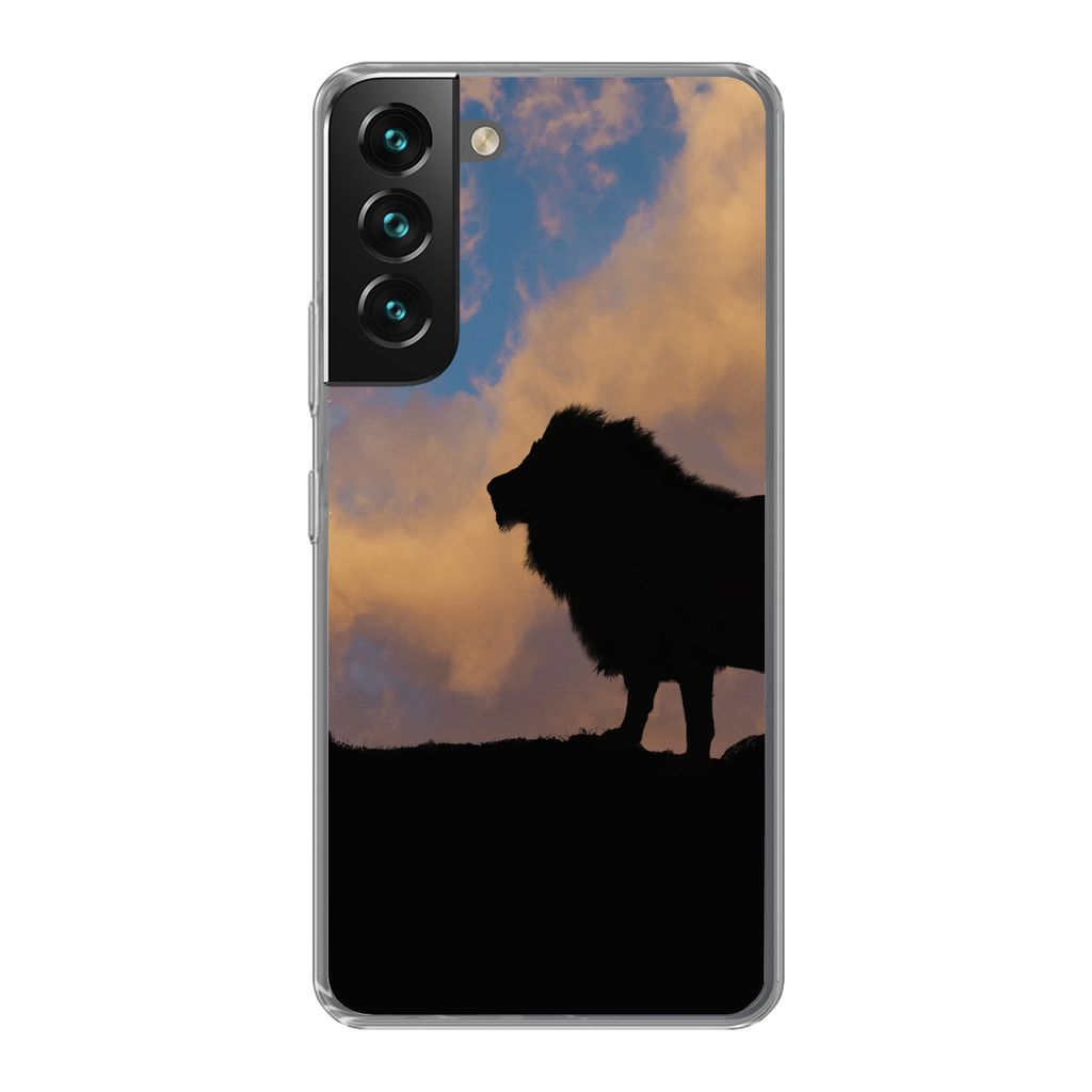 MuchoWow Handyhülle Schutzhülle Hülle für Samsung Galaxy S22 Plus Löwe - Sonnenuntergang - Wild Silikon Softcase Handy Hülle - Schutzabdeckung