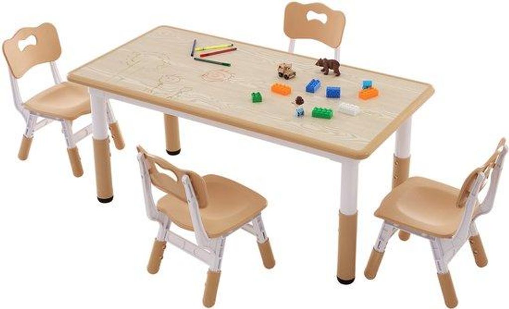 Activiteitentafel voor kinderen, verstelbare set voor 4 Productafbeelding 