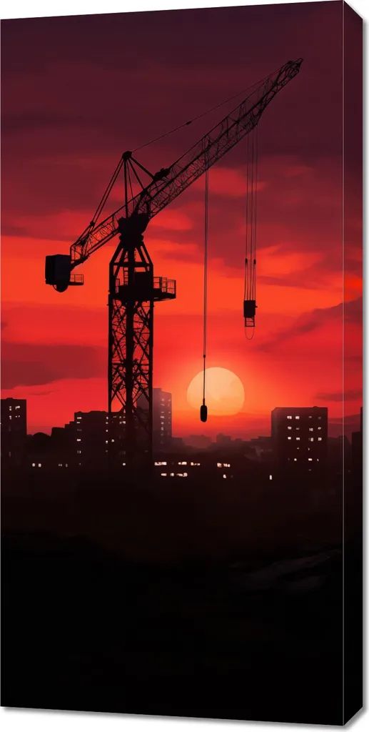 Décoration Murale Image 50x100 cm Crépuscule Chantier style industriel