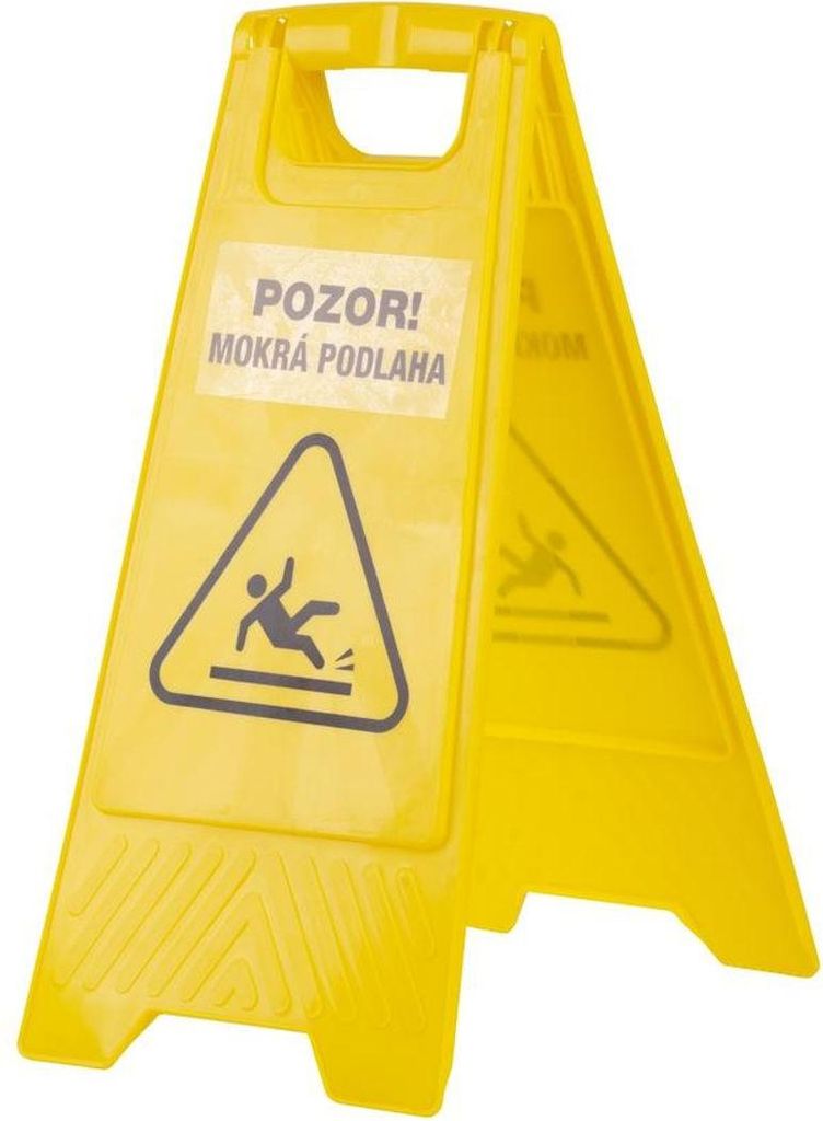Tabuľa výstražná "POZOR, MOKRÁ PODLAHA", 60x30 cm, Obrázek produktu 