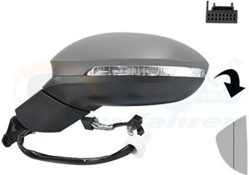 Rétroviseur chauffant et asphérique VAN WEZEL pour Volkswagen Golf 8