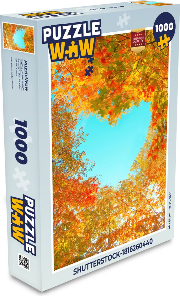 MuchoWow Puzzle 1000 Teile Bäume - Herbst - Herz - Natur - Orange - Herz - Spielzeug - Alt und Jung - Spiele - Puzzeln