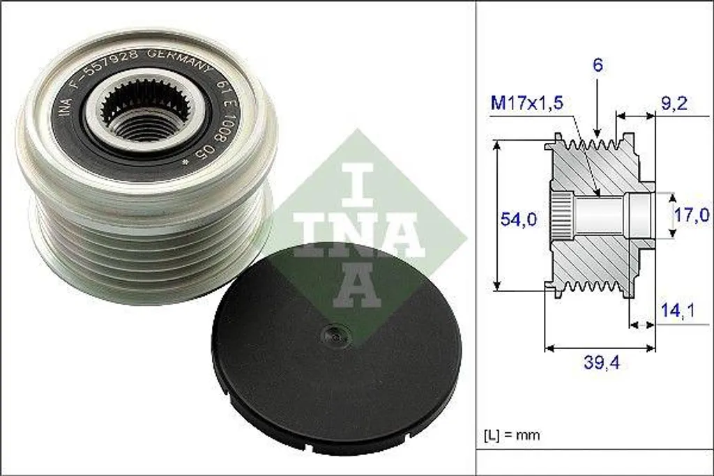 Poulie débrayable alternateur INA 535015110 pour Fiat 500 et Punto