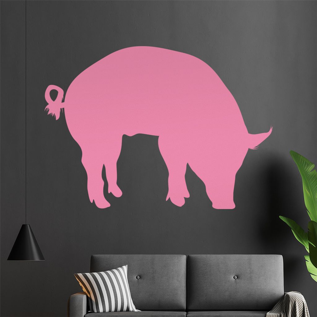 KIWISTAR Schwein Silhouette - Warzenschwein Wildschwein Hausschwein Wandtattoo in 6 Größen - Wandaufkleber Wall Sticker - Dekoration, Küche, Woh...