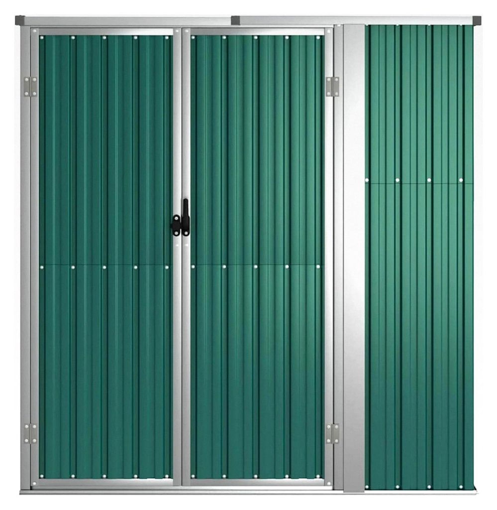 Gartengeräteschuppen Grün Metall 161x89x159cm für Werkzeuge und Rasenpflege