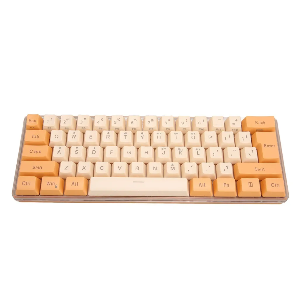Clavier mécanique RGB 61 touches avec câble détachable Orange Beige
