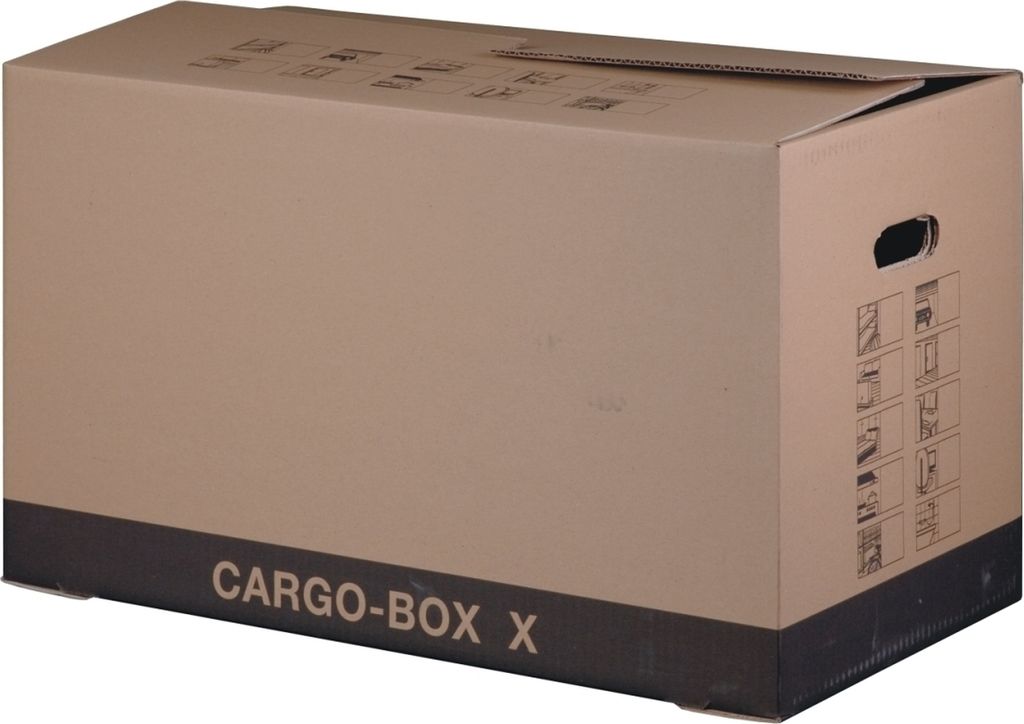 Umzugskarton, Cargobox X, Innenmaß: 637 x 340 x 360 mm, braun