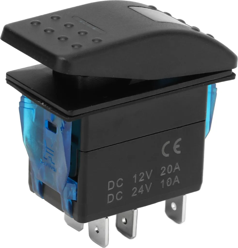 Interruttore a Bilanciere 12V 24V IP65 5 Pin Blu - Qualità Industriale