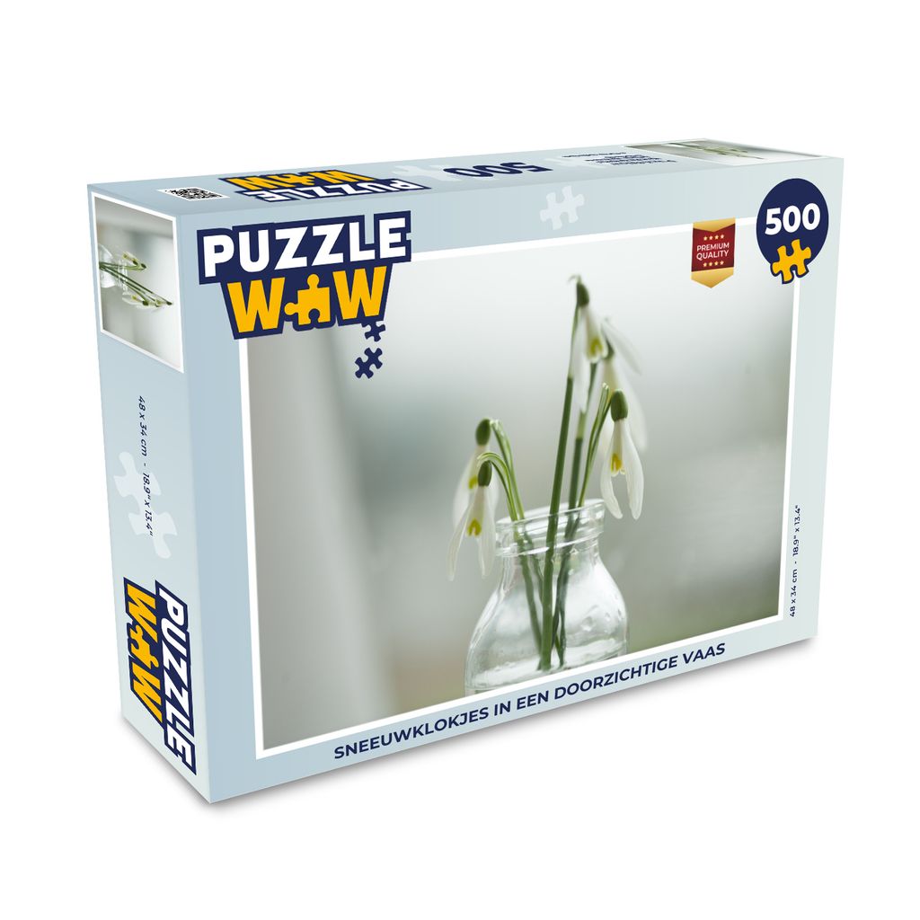 MuchoWow Puzzle 500 Teile Schneeglöckchen in einer transparenten Vase - 500 Teile - Kinder - Selberbauen - Puzzlespiele