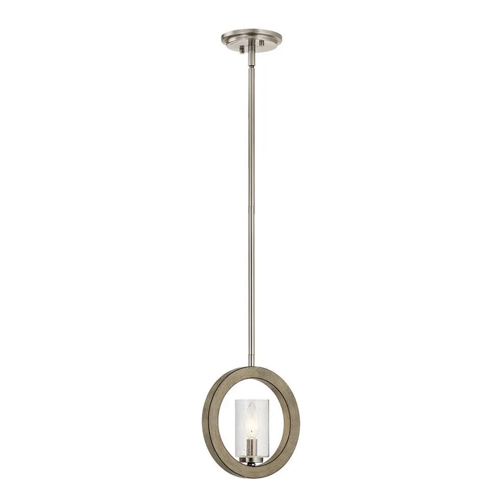 Suspension Grand Bank Kichler Gris Antique 1xE14 - Design Industriel Chic
