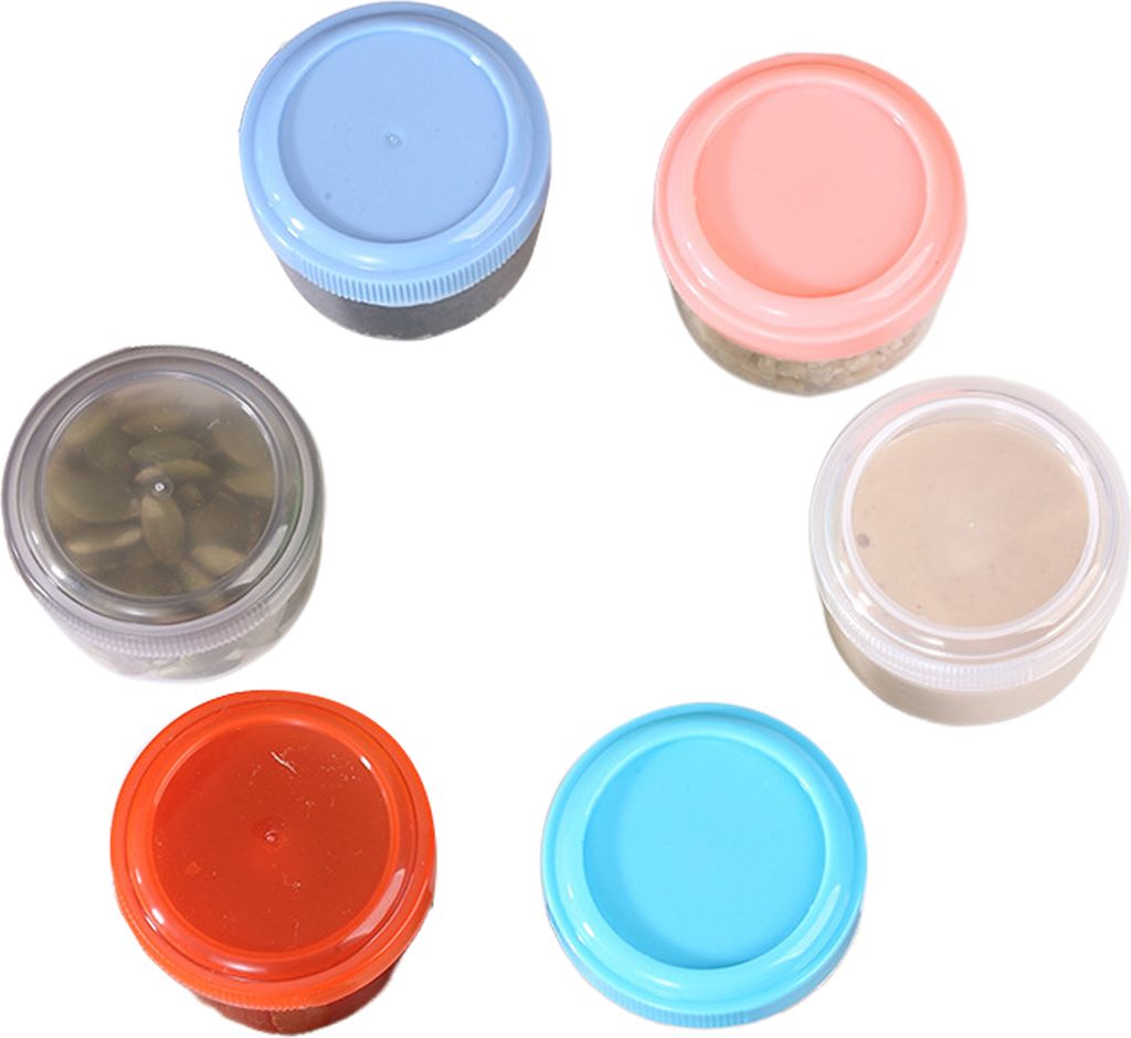 1/4/6 Stück Snackbehälter, kleine Vorratsbecher für Lebensmittel mit Deckel, BPA-frei, wiederverwendbar, für Soßen, Gewürze, Salatbehälter