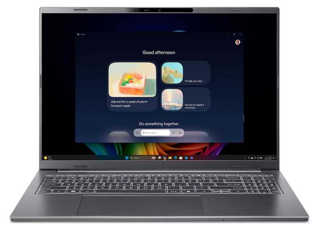 Acer Aspire 16 AI OLED (A16-52M-75LW) AI Laptop, Copilot+ PC, 16', Farbe:Silber