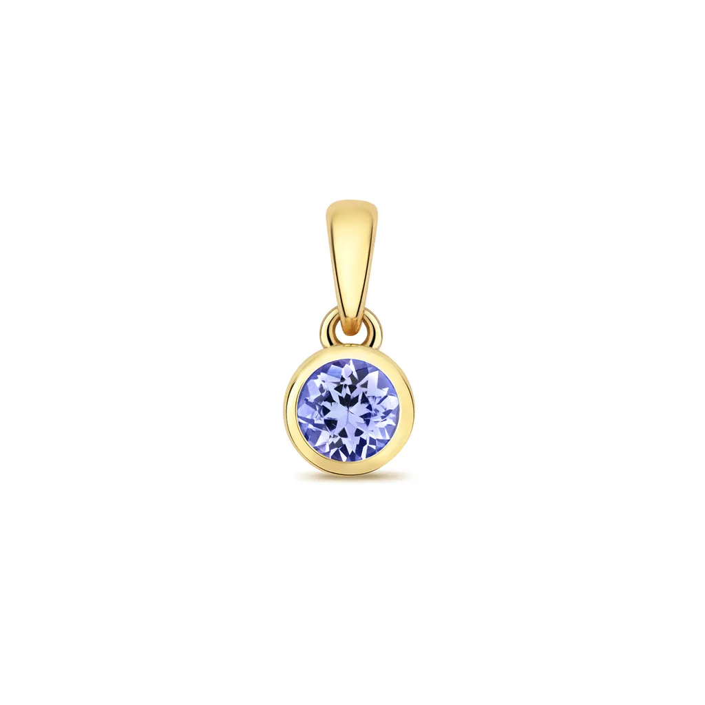 Pendentif tanzanite et or jaune pour femme - Bijou Feu étincelant