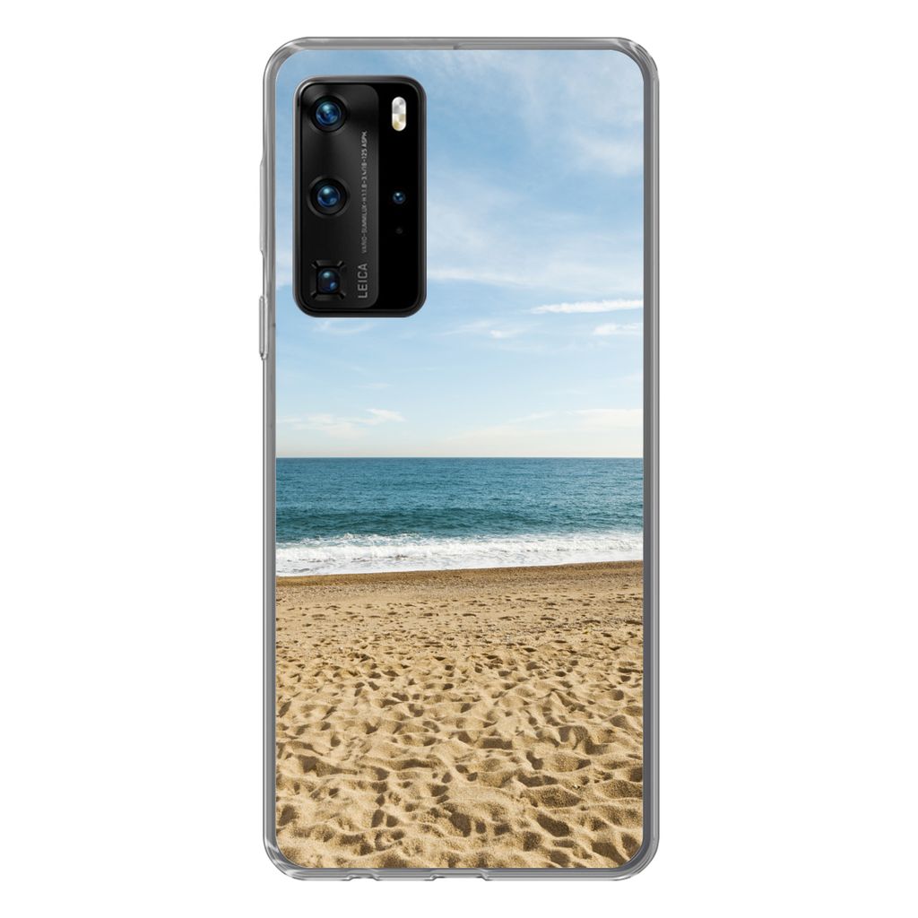 MuchoWow Handyhülle Schutzhülle Hülle für Huawei P40 Pro Strand - Sand - Meer Silikon Softcase Handy Hülle - Schutz