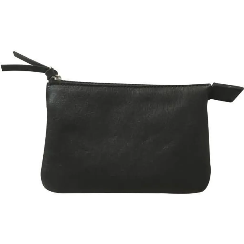 Borsello pelle piatta nero 13x9cm 2 scomparti | Prezzo Fabbrica