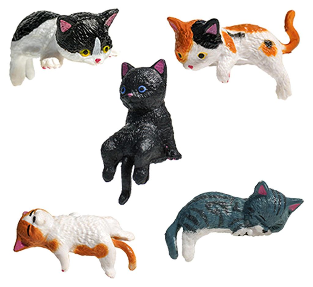 Mini-Katzenfigur, niedliche Miniatur-Cartoon-Kätzchen als Dekoration für Computermonitor, Auto-Armaturenbrett, Schreibtisch oder Zuhause.