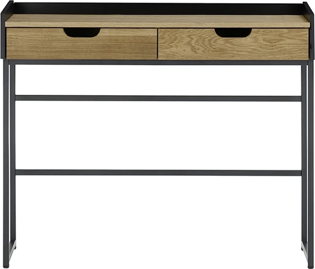 Console d'entrée fine CALAMA meuble gain de place en bois de chêne