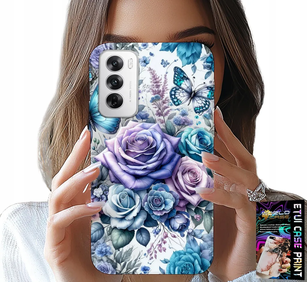 Cover Floreale Oppo Reno12 5G Rose Lamina Glitter Instagram Style