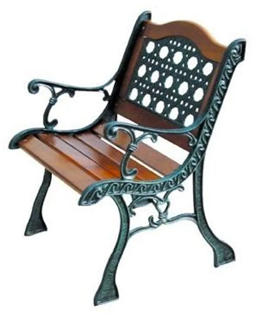 Chaise longue d'extérieur décorative en fonte et rotin naturel Arc