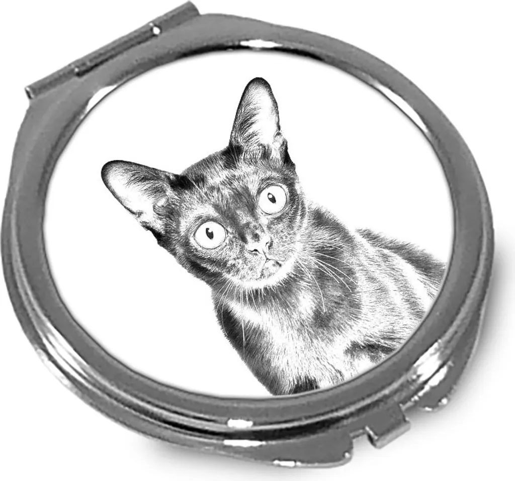 Specchietto Tascabile Metallo Gatto Bombay Art Dog - Alta Resistenza