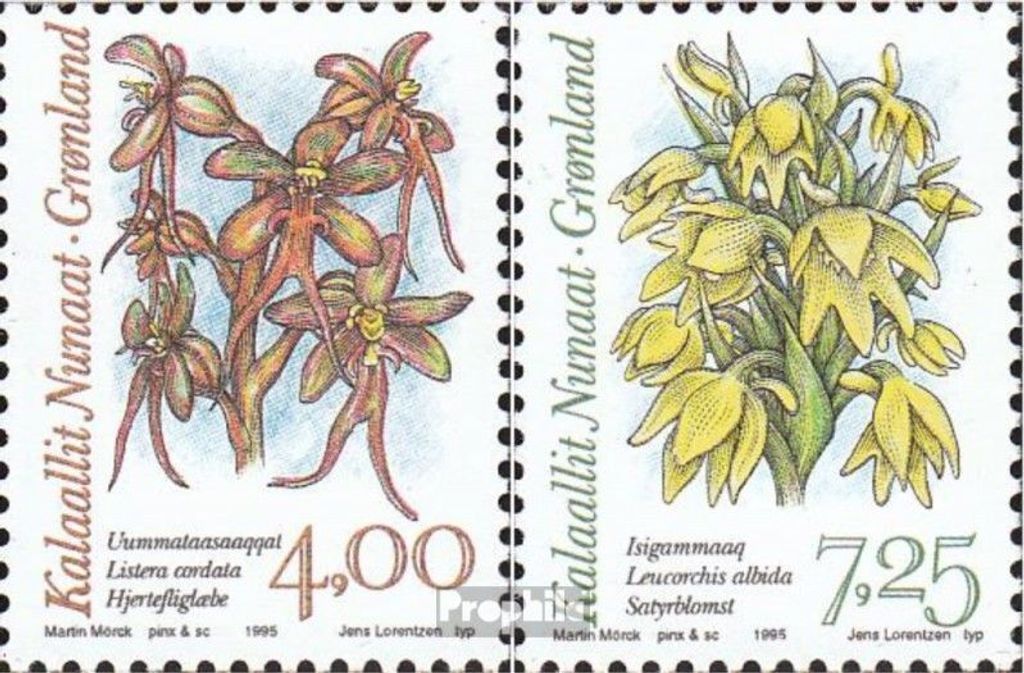 Briefmarken Dänemark - Grönland 1995 Mi 256-257 (kompl.Ausg.) postfrisch Orchideen