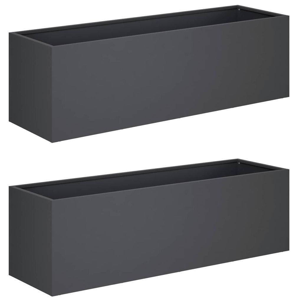 vidaXL Garten-Pflanzgefäß 2 stk. Anthrazit 100 x 30 x 30 cm Produktbild 