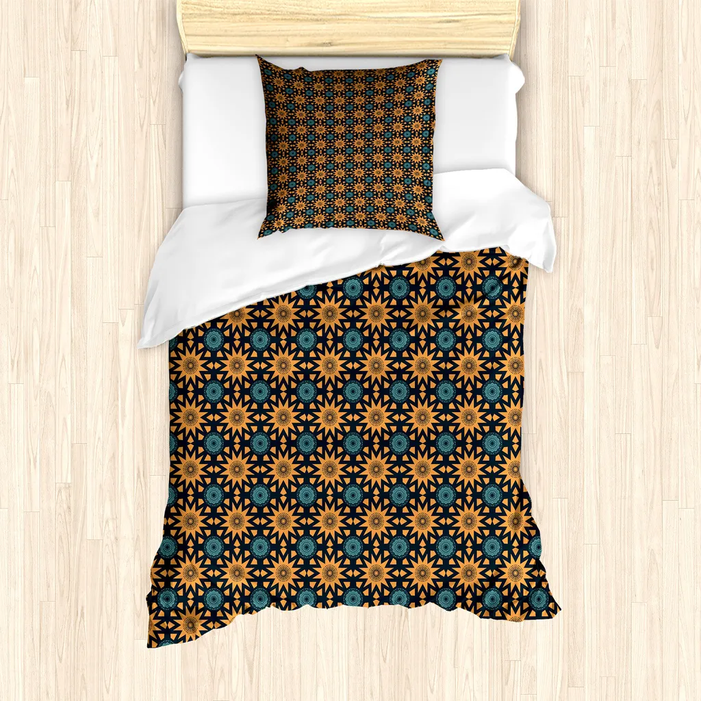Copripiumino ABAKUHAUS Orientale 135x200 Blu/Albicocca - Prezzo Outlet