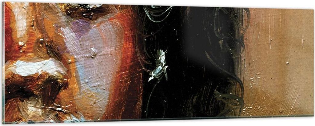Bilder auf glas - Einteilig - Pastos Porträt afrikanisch - 90x30cm - Glasbilder - Wandbilder - Bilder - zum Aufhängen bereit - Wanddekoration aus...