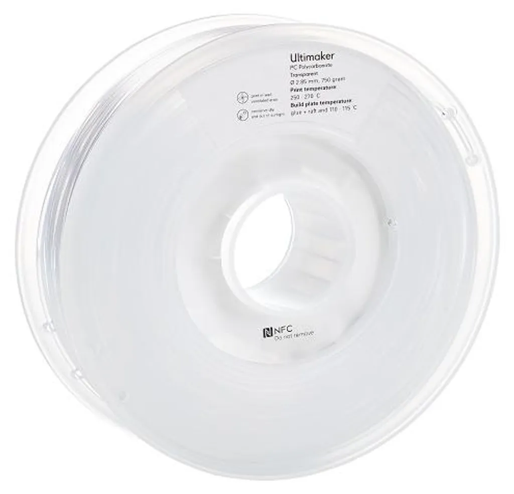 Filament Polycarbonate UltiMaker 2,85mm Transparent Anti-Déformation PC