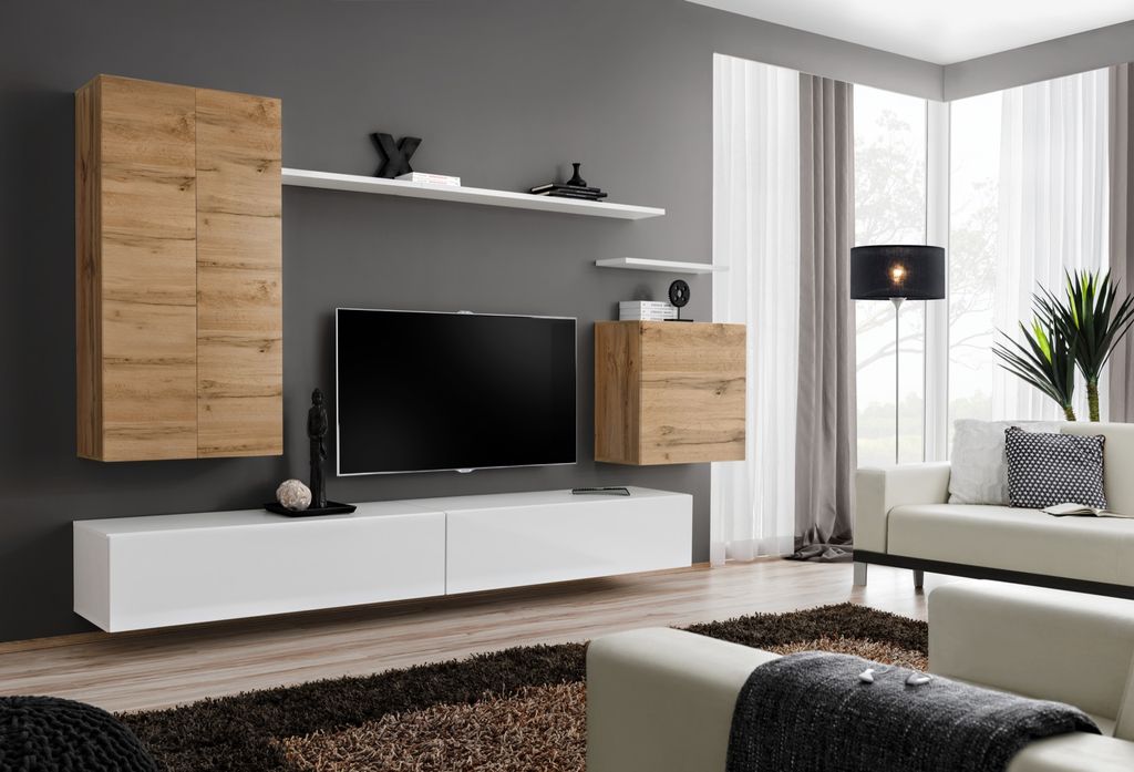 Anbauwand Wohnwand Wohnzimmer Schrankwand SWITCH II mit Push - Click