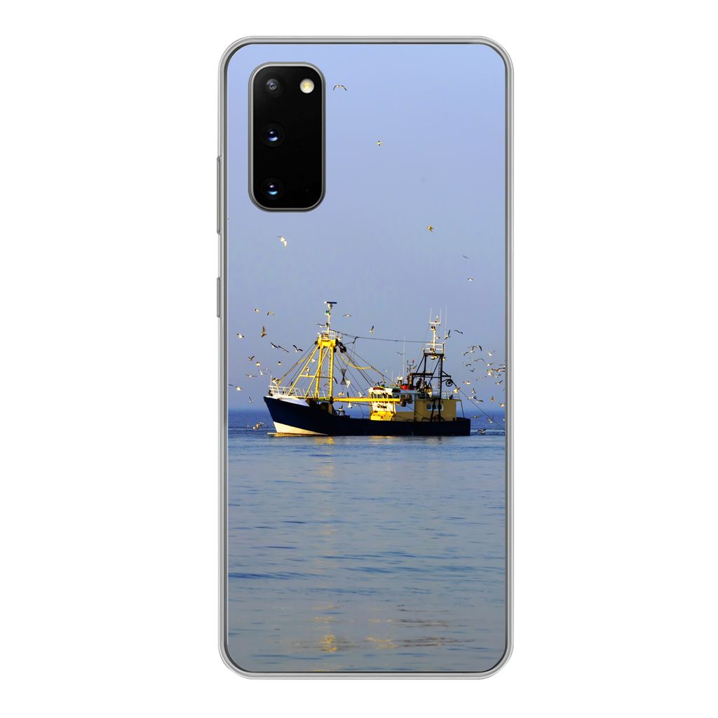 MuchoWow Handyhülle Schutzhülle Hülle für Samsung Galaxy S20 Nordsee - Fischerboot - Vogel Silikon Softcase Handy Hülle - Bild