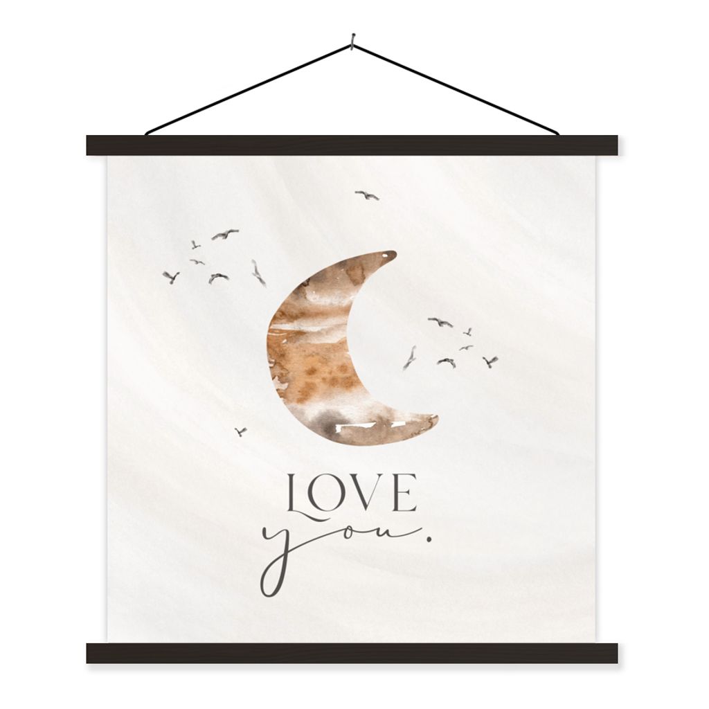 MuchoWow Textilposter Zitate - Sprichwörter - Kinder - Liebe dich - Jungen - Mädchen - Kinder 40x40 cm mit schwarzem Rahmen - Fotos