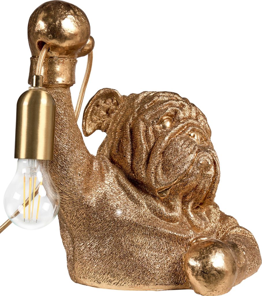 BELIANI Tischlampe Gold Kunstharz Hund Tierform Glamouröser Stil Nachttischlampe Leselampe Tischleuchte Dekolampe Wohnaccessoires Dekoration