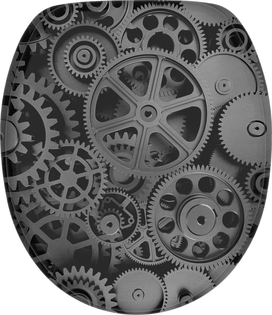 SANILO WC-Sitz mit Absenkautomatik Gears, Toilettendeckel direkt vom Hersteller, Klodeckel, Klobrille, WC Deckel, Toilettensitz, Toilettenbrille