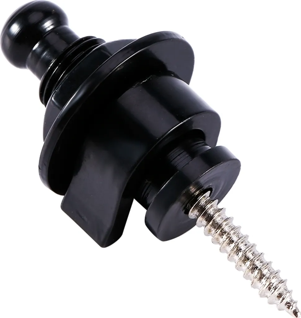10 parti / sacchetto Metallo testa rotonda Strap serrature antiscivolo Straplocks chiavi per chitarra elettrica (nero)