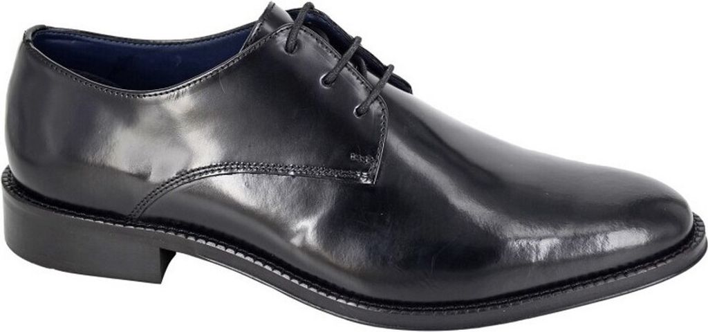 Roamers - Herren Halbschuhe, Unifarben, Leder DF2471 (42 EU) (Schwarz)