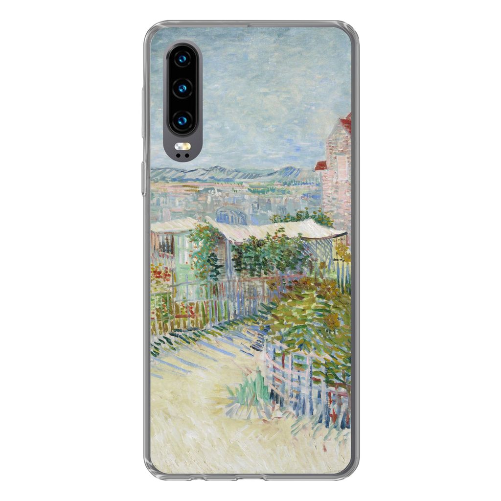 MuchoWow Handyhülle Schutzhülle Hülle für Huawei P30 Montmartre: hinter der Mühle von Galette - Vincent van Gogh Silikon Softcase Handy Hül...