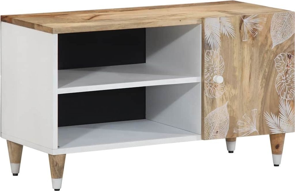 TV-Schrank 80x31,5x46 cm Massivholz Mango