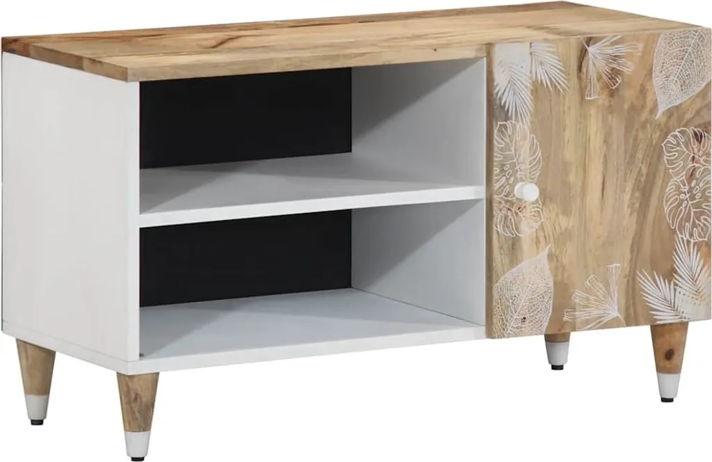 Mobile TV 80x31,5x46 cm in legno massiccio di mango