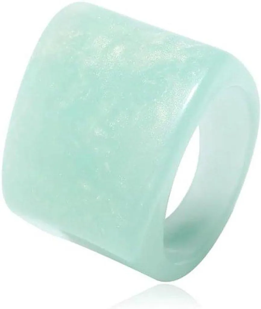 Anneau large coloré en résine acrylique, bijou tendance taille 8 femme