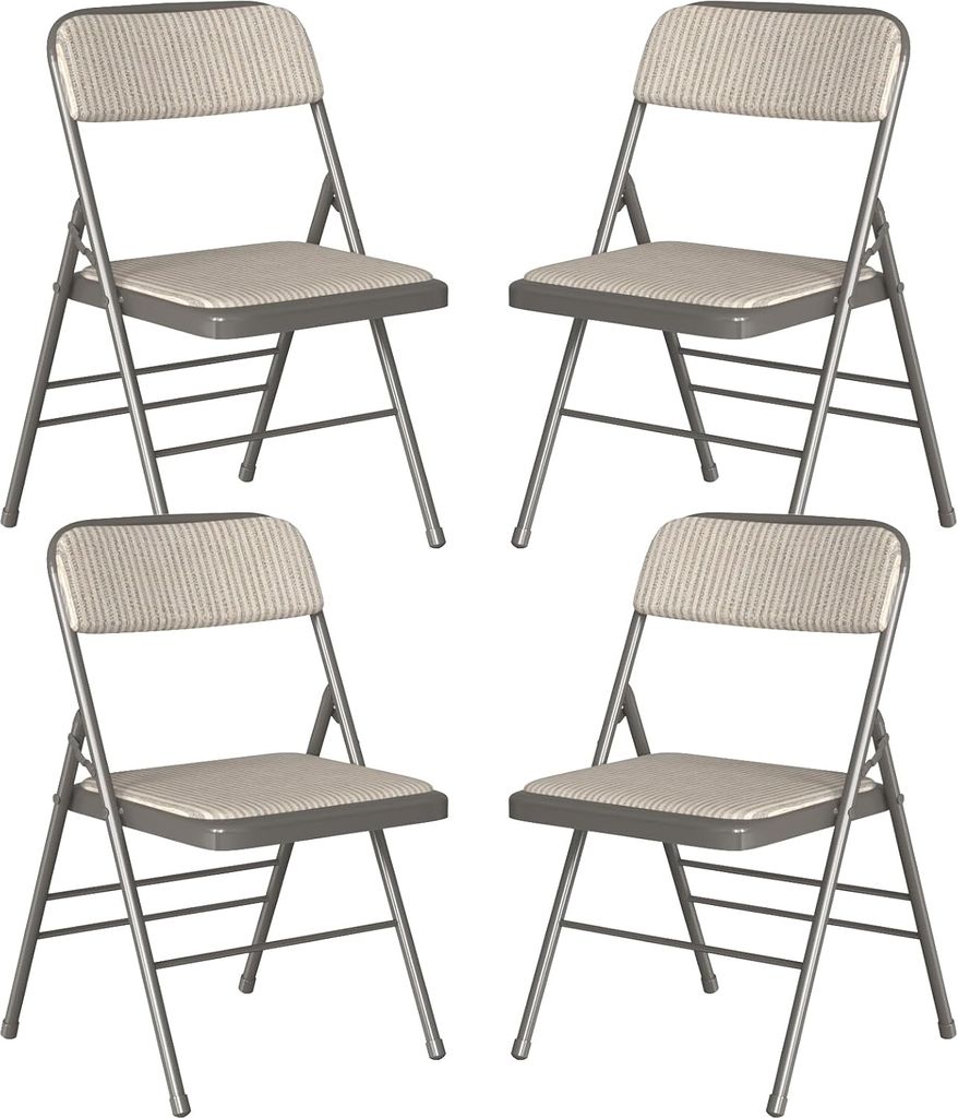 Klappstühle 4er Set,Esszimmerstuhl Stapelstuhl Balkonstuhl Stuhl Metall Klappstuhl Gepolstert kuschelig Stoff für Küche,Büro,Garten, Balkon 45x...