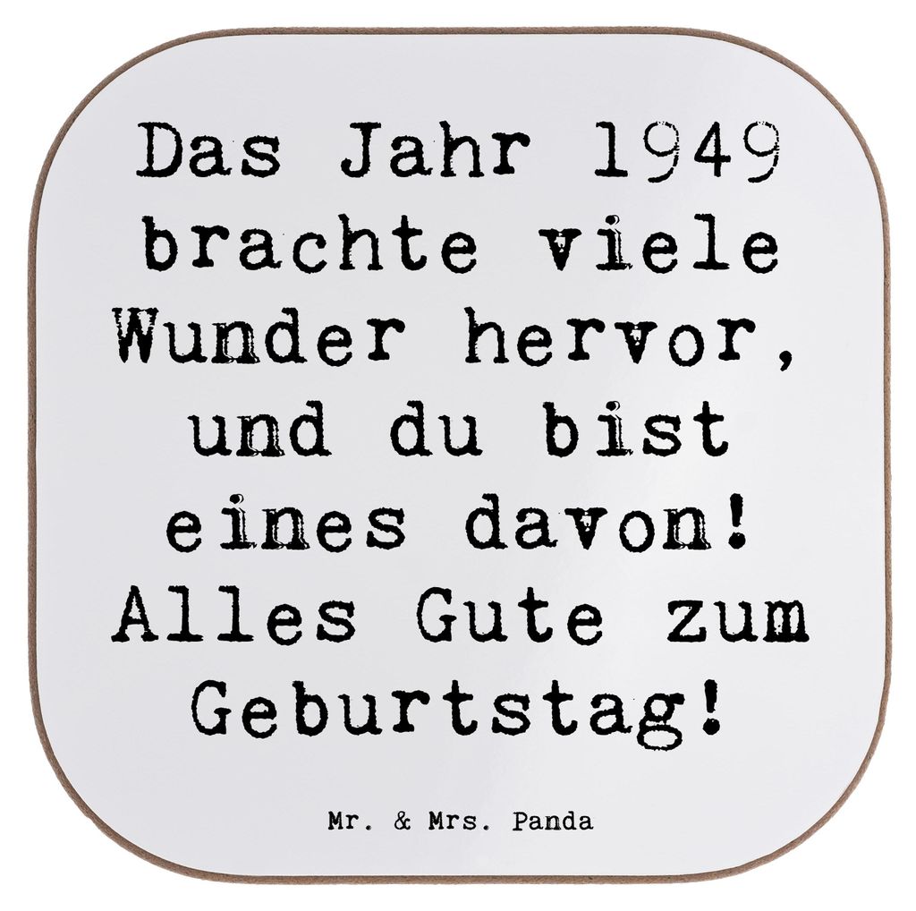 Mr. & Mrs. Panda Untersetzer Glas Spruch 1949 Geburtstag Wunder - Weiß - Geschenk, für Gläser, Geburtstagsgeschenk, Coaster, besonders sein, Hap...