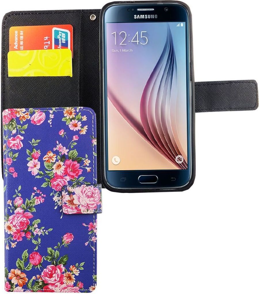 Handyhülle Tasche für Handy Samsung Galaxy S6 Flower Print