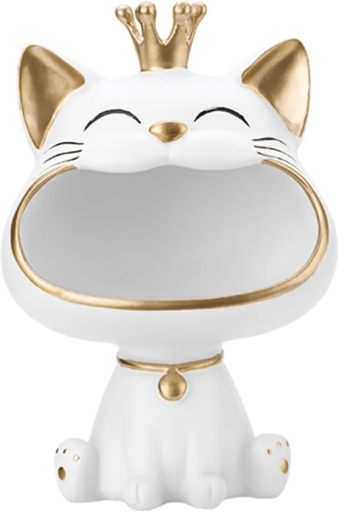 King Cat TechKidz Chat Déco Blanc Grand Sourire Finition Brillante