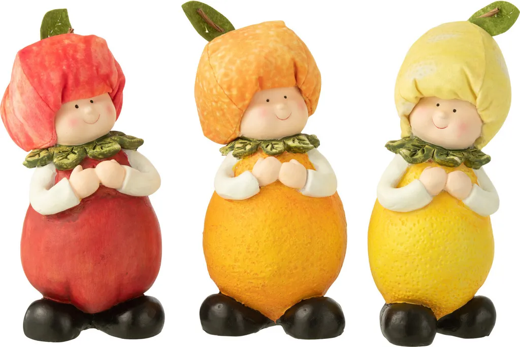 Décoration de Table Fruits J-Line Citron Orange Pomme pour la Cuisine