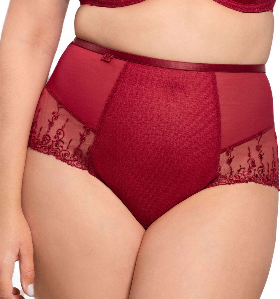 Ulla Exclusive Line Taillen Slip Mit Tüll verstärkte Baupartie, Edle Schweizer Stickerei mit Ornamenten und Glitzereffekt, Modische Bändchen-Ver...